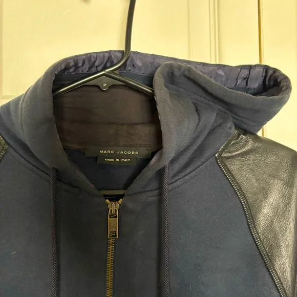 Marc Jacobs Lambs Leather Raglan Sleeve hoodie - Picture 3 of 8